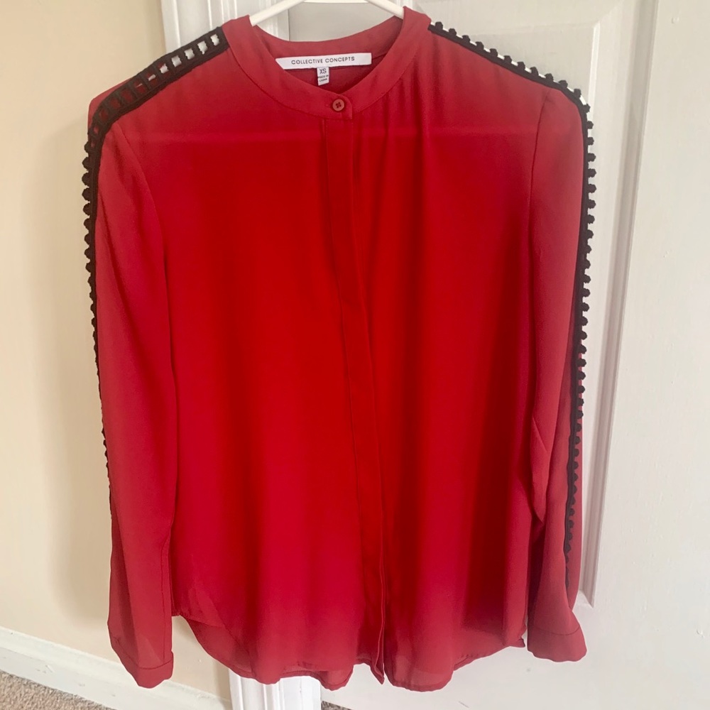 Collective Concepts Red Blouse XS